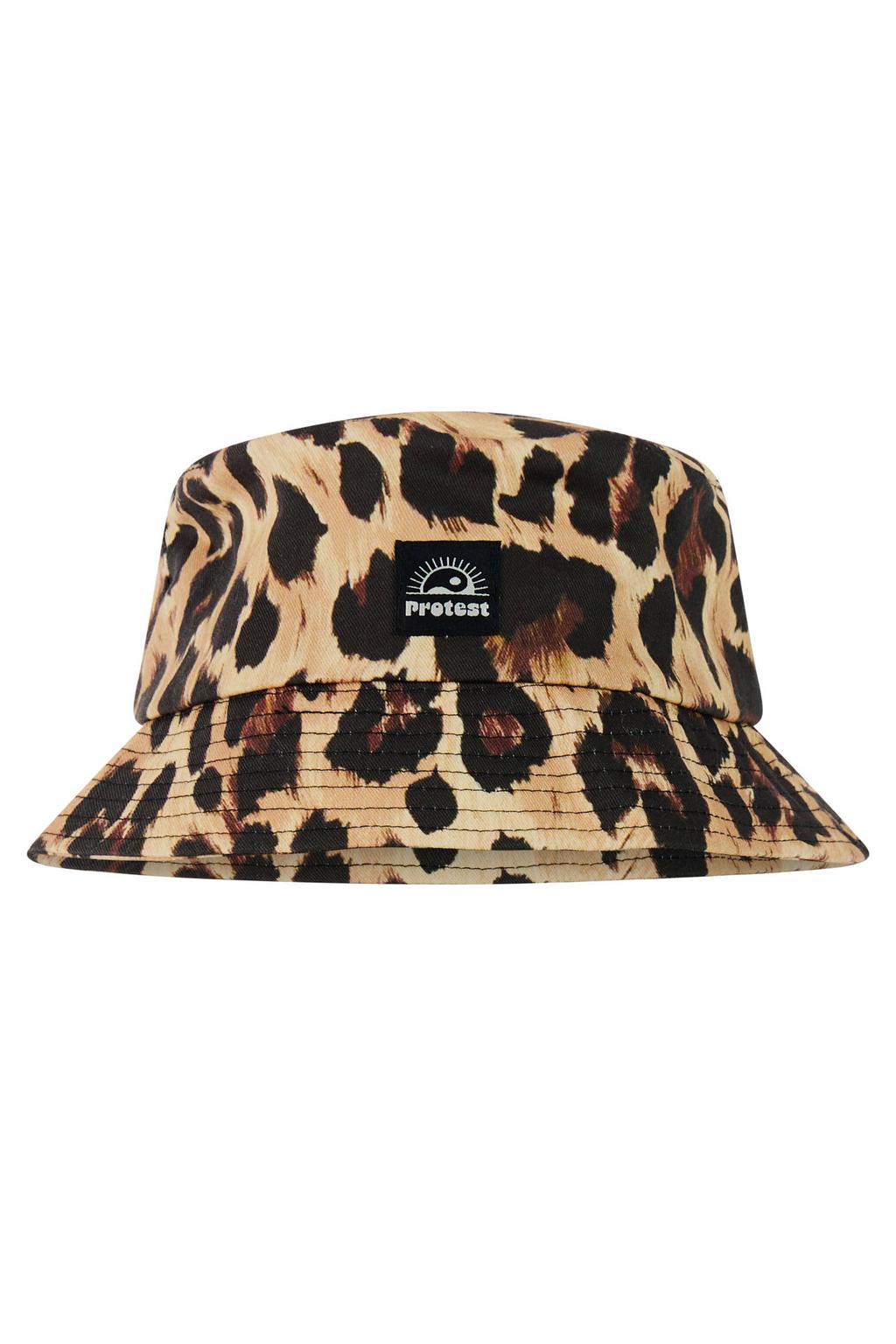 Protest bucket hat met panterprint PRTHulme lichtbruin