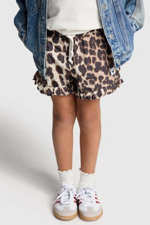 casual short met panterprint bruin