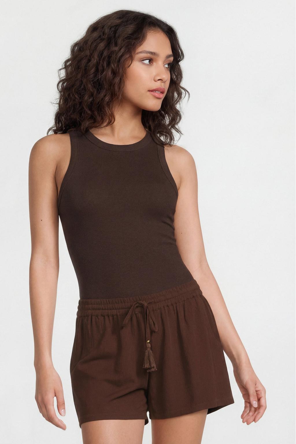 BEACHWAVE singlet - donkerbruin