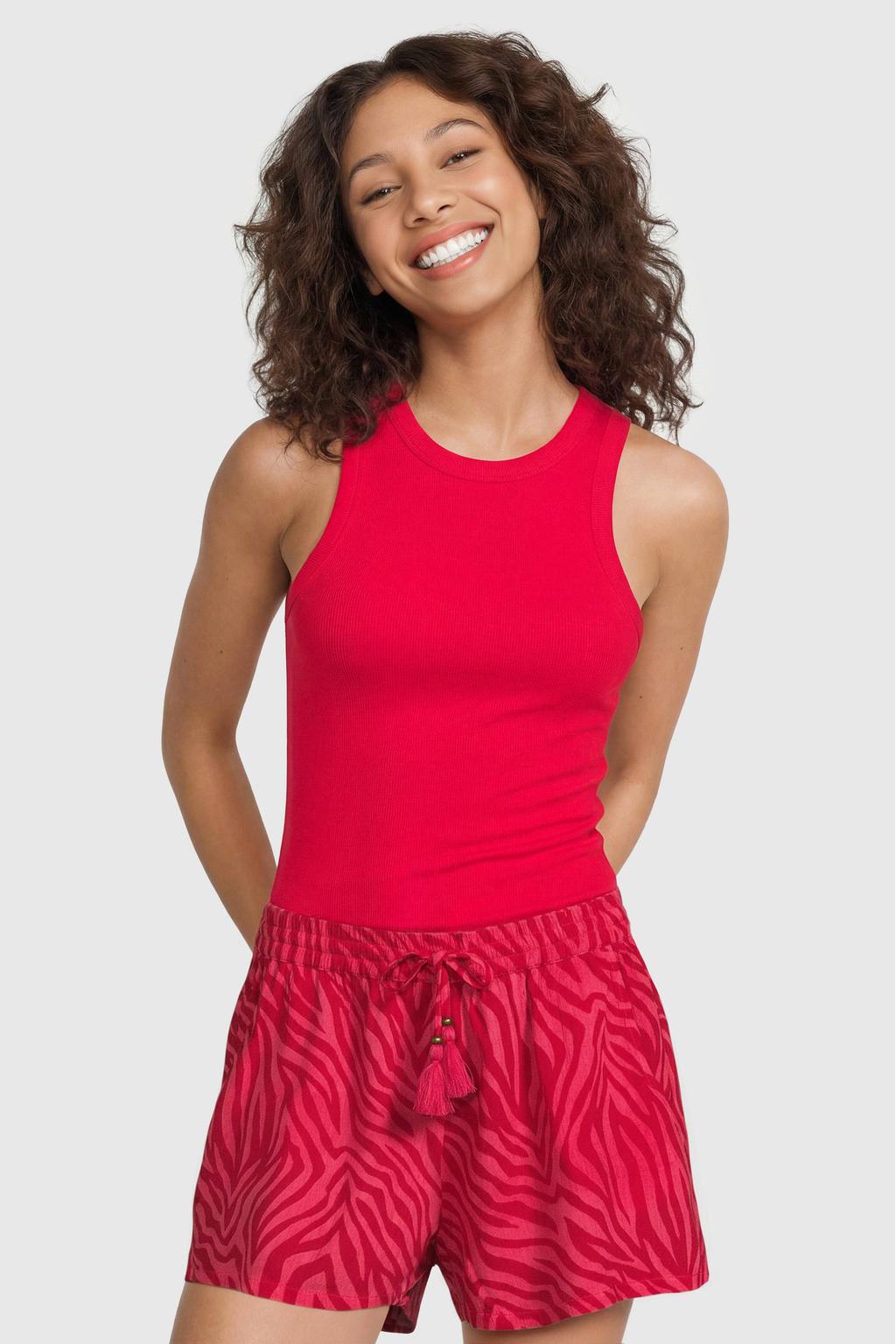 BEACHWAVE singlet - koraalrood