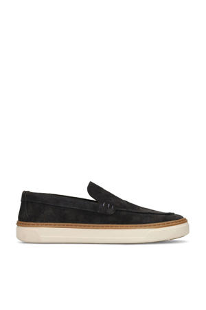 suède loafers donkerblauw
