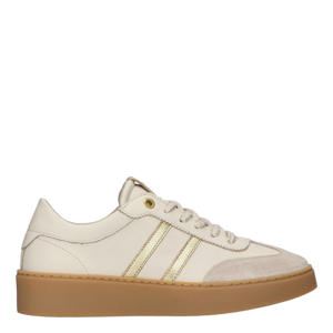 Nynke 2 a leren sneakers ecru/goud