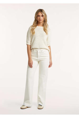 high waist wide leg jeans ecru