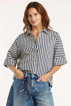 gestreepte blouse donkerblauw