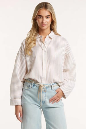 gestreepte blouse ecru