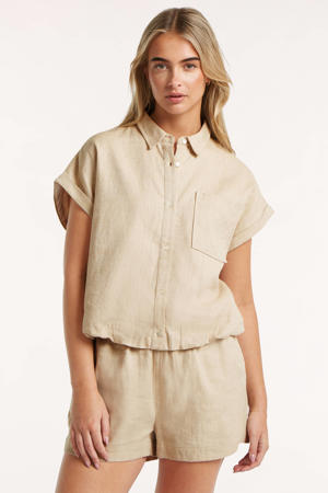 blouse met linnen zand
