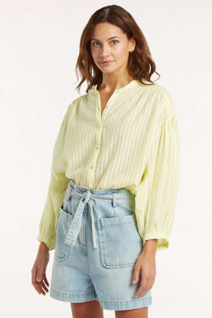 gestreepte blouse lichtgeel