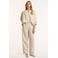 Circle of Trust wide leg high waist broek met linnen beige