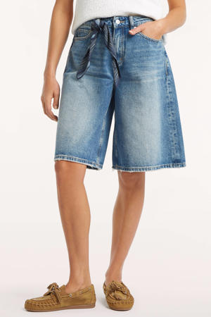 high waist jort medium blue denim