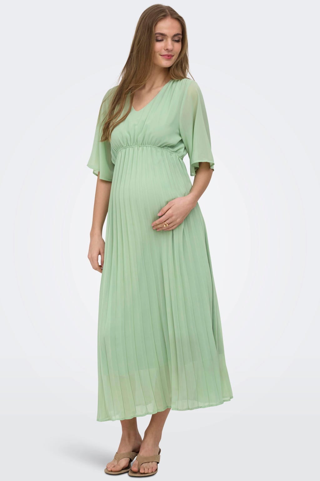 ONLY MATERNITY zwangerschaps maxi jurk lichtgroen