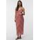 VERO MODA MATERNITY gestreepte zwangerschaps maxi jurk gehaakt koraalrood