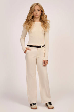 wide leg high waist sweatpants beige
