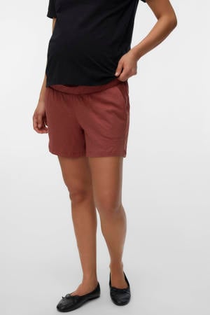 regular waist zwangerschaps sweatshort roodbruin