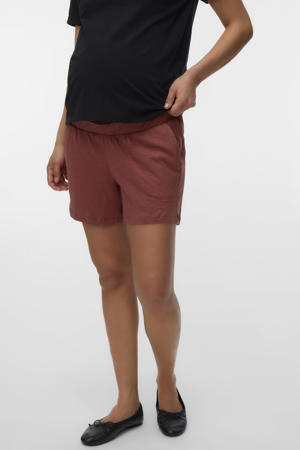 regular waist zwangerschaps sweatshort roodbruin