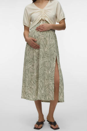 VERO MODA MATERNITY zwangerschapsrok VMMEASY met panterprint wit/bruin