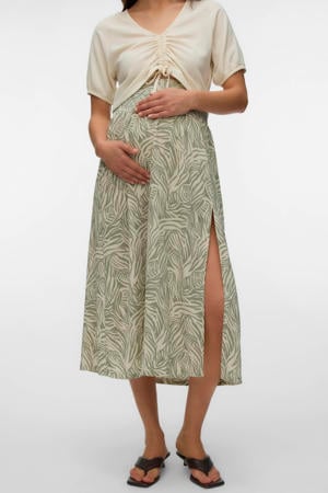 VERO MODA MATERNITY zwangerschapsrok VMMEASY met panterprint wit/bruin VERO MODA MATERNITY zwangerschapsrok VMMEASY met panterprint wit/bruin