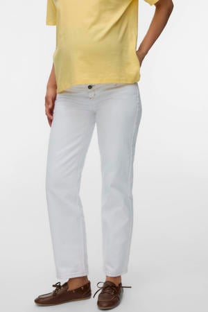 MLOLLI high waist zwangerschaps straight leg jeans wit