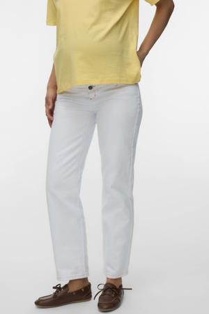 MLOLLI high waist zwangerschaps straight leg jeans wit