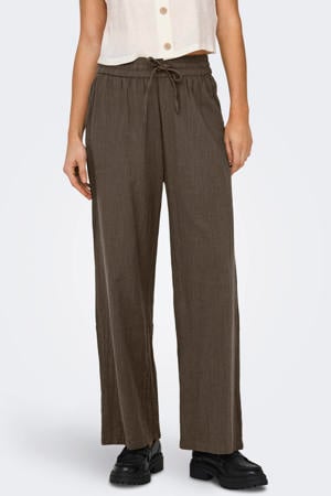 wide leg regular waist casual broek