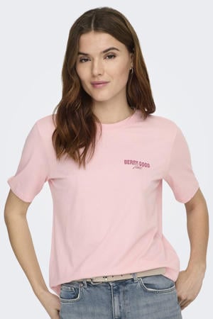 T-shirt met backprint lichtroze