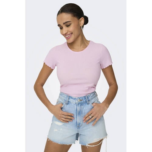 ONLY cropped top rib gebreid afbeelding