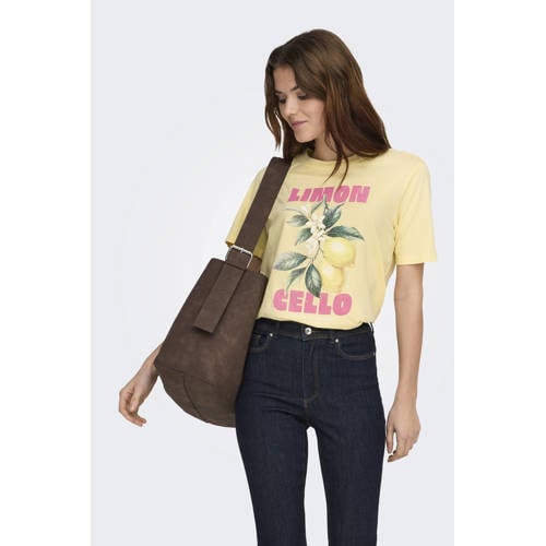ONLY T-shirt lichtgeel afbeelding