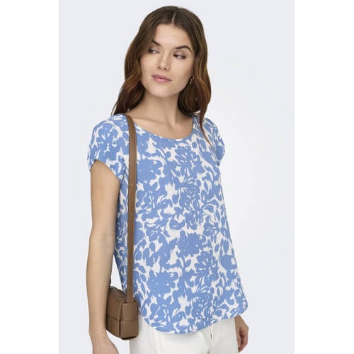 ONLY blousetop lichtblauw/wit afbeelding