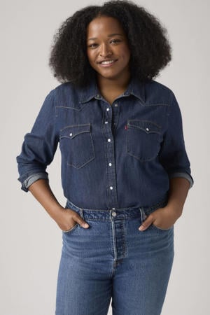 denim blouse dark blue denim