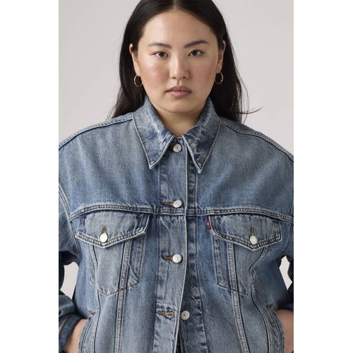 Levi's Plus denim spijkerjas medium blue denim afbeelding