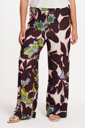 wide leg high waist broek donkerrood