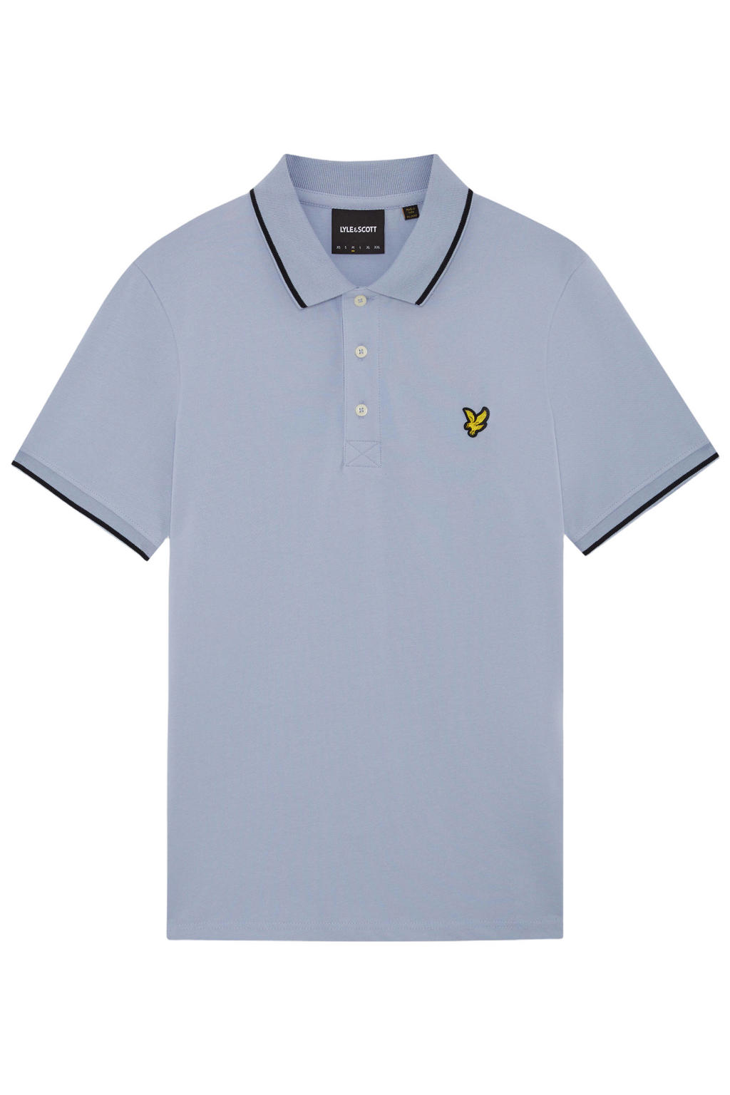 Lilakleurige heren Lyle & Scott regular polo van katoen met effen, korte mouwen, knoopsluiting en pique