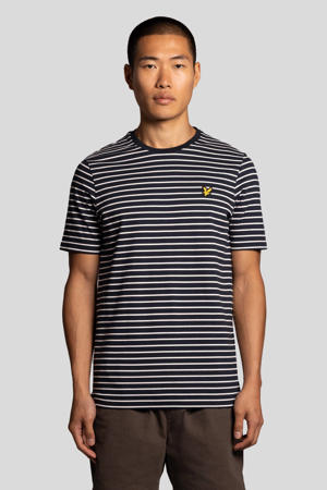 regular gestreepte T-shirt donkerblauw