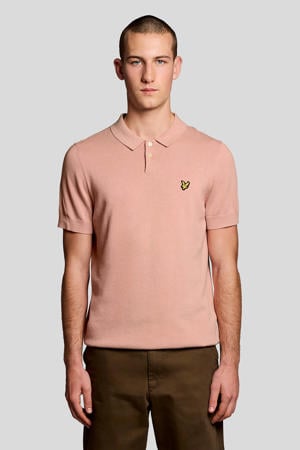 regular polo fijn gebreid roze