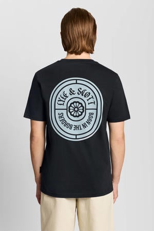 regular T-shirt met backprint donkerblauw