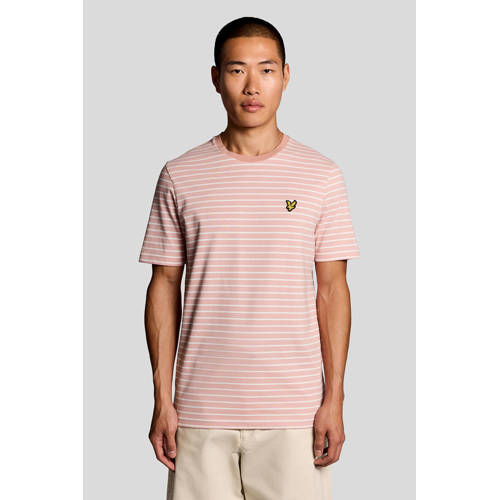 Lyle & Scott regular gestreepte T-shirt roze afbeelding