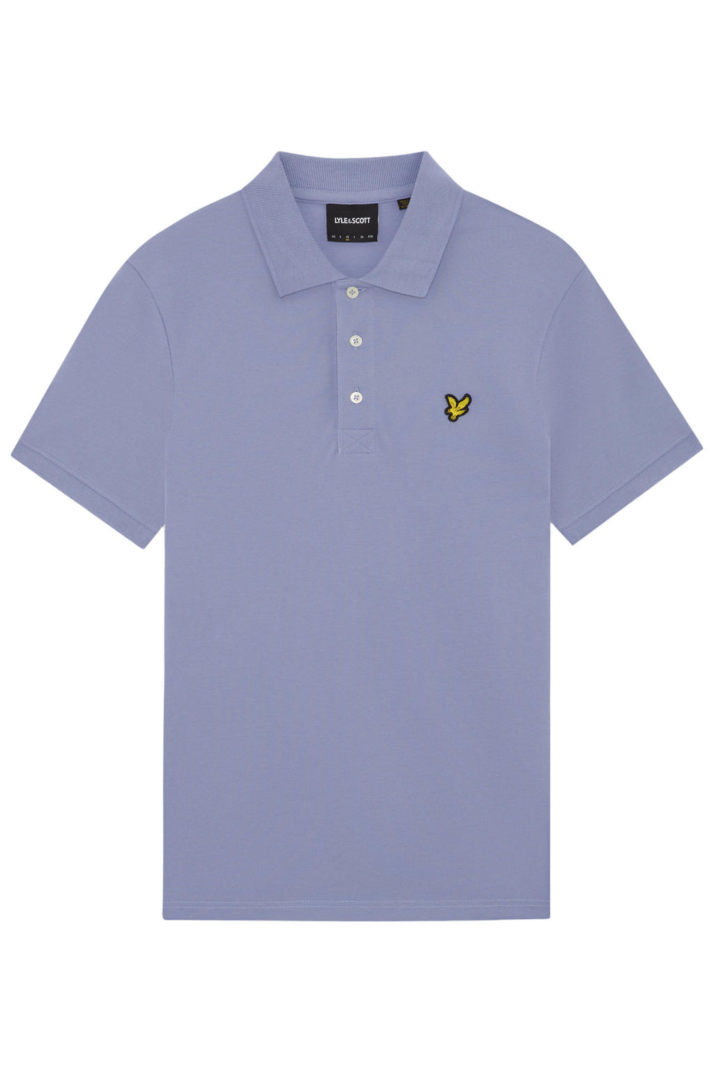 Lavendelkleurige heren Lyle & Scott regular polo van katoen met effen, korte mouwen en knoopsluiting