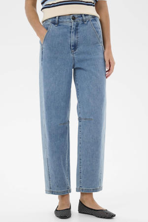 MaudeSZ high waist straight leg jeans light blue denim