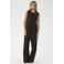 Saint Tropez high waist casual broek met krijtstreep donkerbruin
