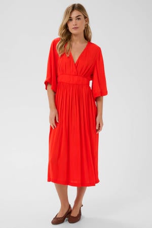 midi jurk rood