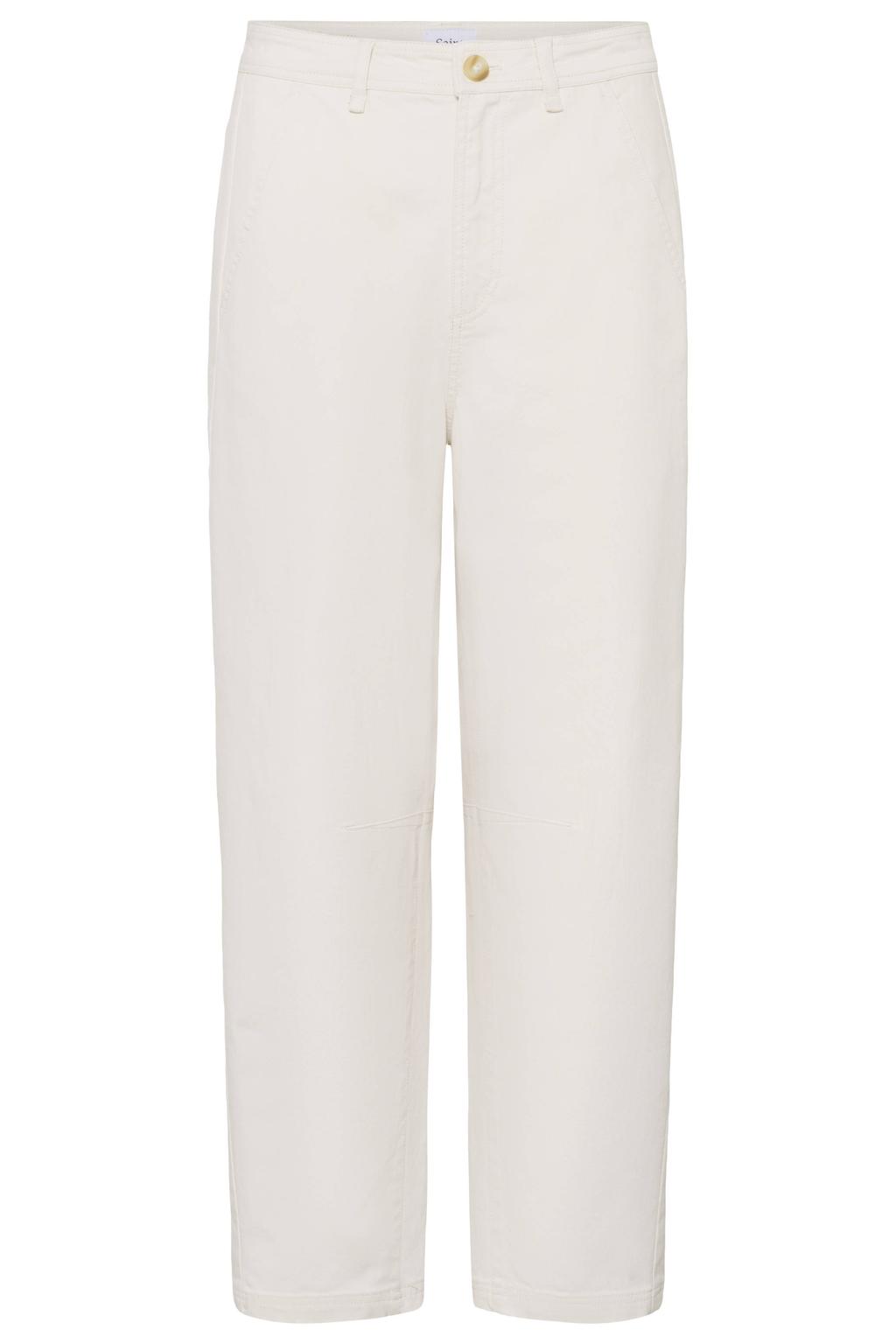 Witte dames Saint Tropez PaudeSZ straight leg jeans van denim met rits- en knoopsluiting en effen