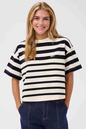 gestreepte T-shirt donkerblauw