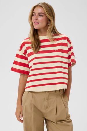 gestreepte T-shirt rood