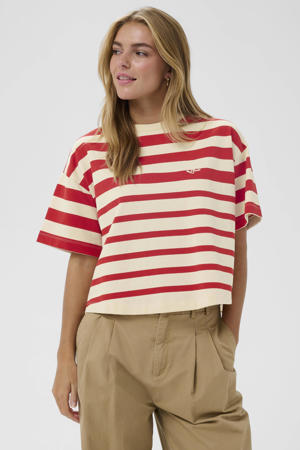 gestreepte T-shirt rood