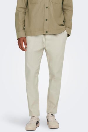 ONSLINUS tapered casual broek met linnen ecru