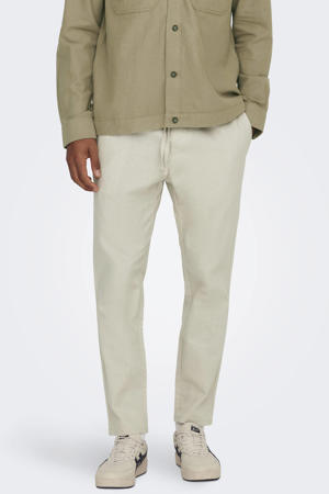 ONSLINUS tapered casual broek met linnen ecru