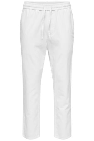 ONSLINUS tapered casual broek met linnen wit