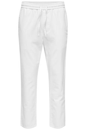 ONSLINUS tapered casual broek met linnen wit