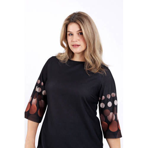 Paprika t-shirtjurk midi jurk zwart afbeelding