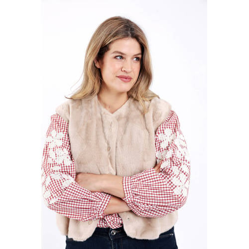 Paprika teddy gilet beige afbeelding