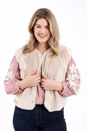 teddy gilet beige